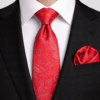 Conjunto de corbata roja con pañuelo a juego para hombre con diseño paisley ideal para bodas y eventos formales