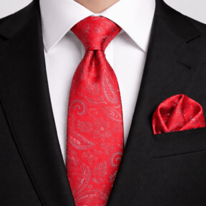 Conjunto de corbata roja con pañuelo a juego para hombre con diseño paisley ideal para bodas y eventos formales