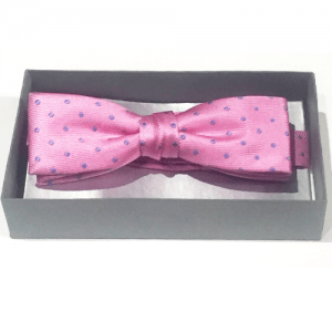 conjunto pajarita y panuelo rosa de lunares 2