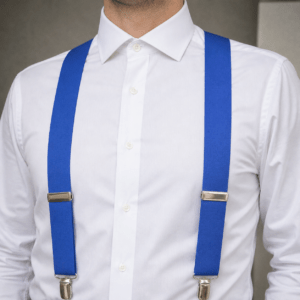 Tirantes de hombre azul eléctrico lisos elegantes para boda y ceremonia