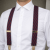 Tirantes de hombre azul marino con rayas rojas elegantes para boda y ceremonia