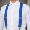 Tirantes de hombre azules con micro puntos elegantes para boda y ceremonia