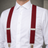 Tirantes de hombre granate elegantes y ajustables para boda y evento formal