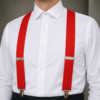 Tirantes de hombre rojos con micro puntos elegantes para boda y ceremonia
