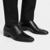 Zapato Oxford negro de hombre en piel con textura tipo serpiente ideal para bodas y eventos formales