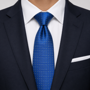 Corbata azul elegante para hombre con microdiseño ideal para bodas, oficina y eventos formales