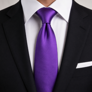 Corbata morada elegante para hombre con acabado satinado ideal para bodas y eventos formales