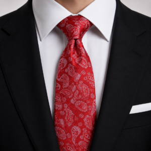 Corbata roja paisley para hombre elegante ideal para bodas, traje y eventos formales