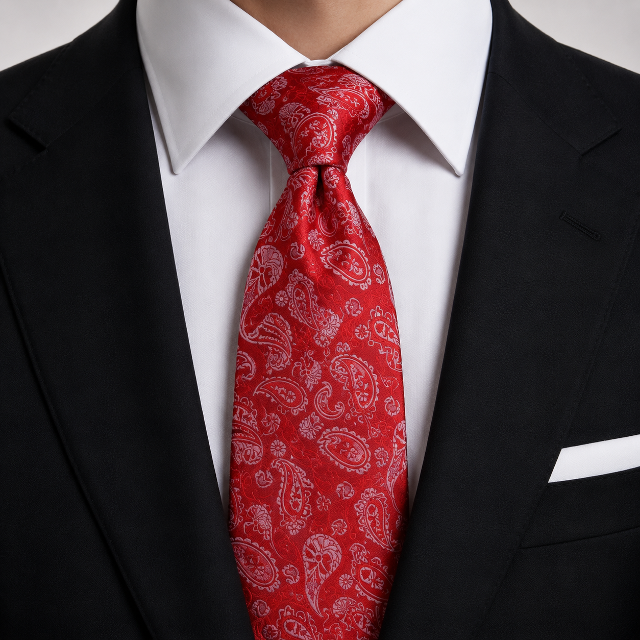 Corbata roja paisley para hombre elegante ideal para bodas, traje y eventos formales