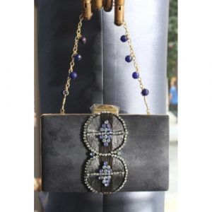 bolso de fiesta azul marino con pedreria 1