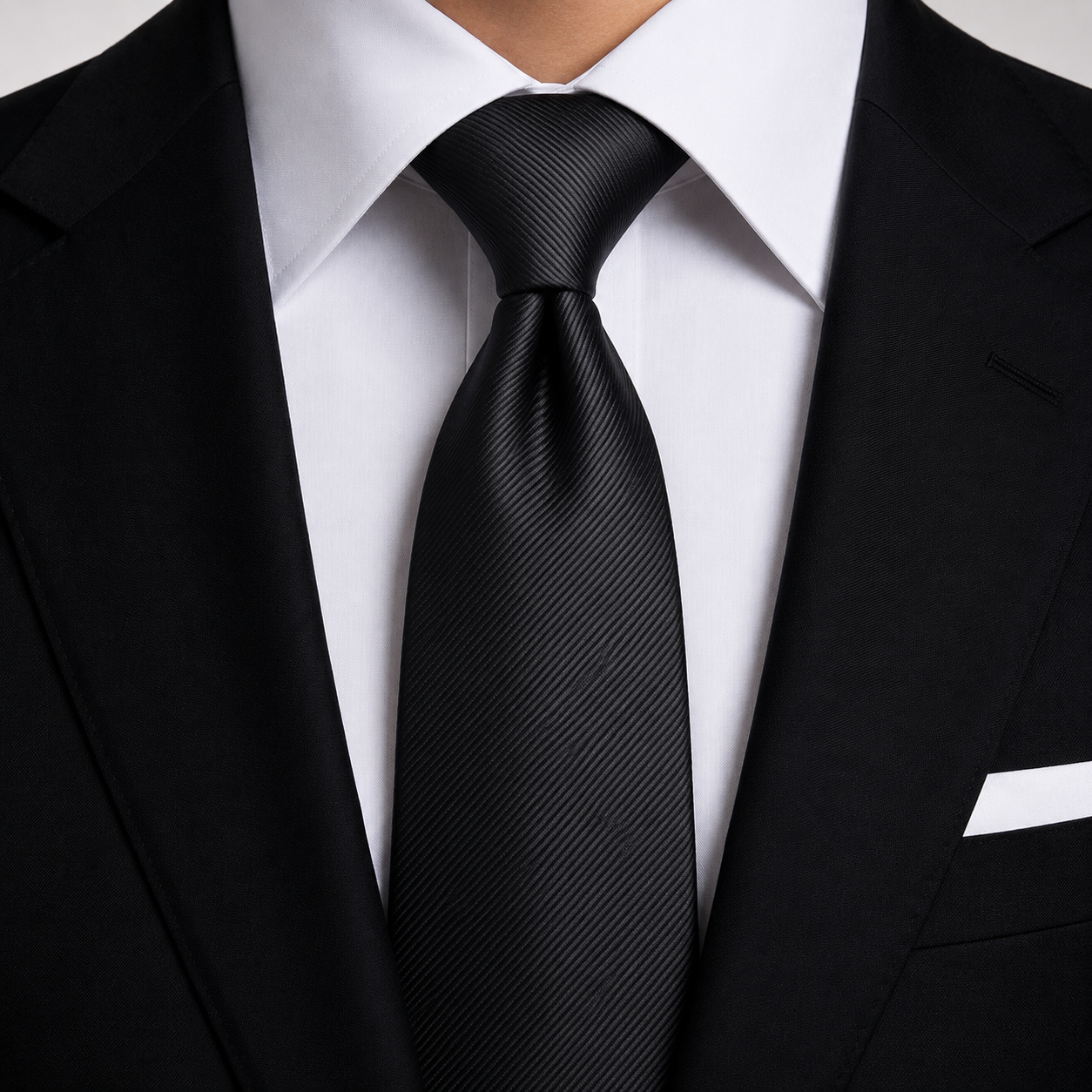 Corbata negra lisa elegante para hombre ideal para bodas y traje formal