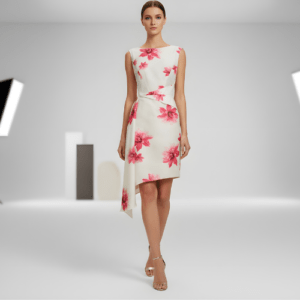 vestido fiesta blanco estampado floral invitada outlet
