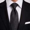 Corbata negra jacquard elegante para hombre con textura tonal ideal para bodas y eventos formales