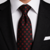 Corbata negra con estampado de lunares rojos elegante para hombre ideal para bodas y eventos formales