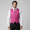 Chaleco de ceremonia para hombre color fucsia con tejido texturizado tipo piqué y espalda en forro del mismo color ideal para novio o invitado de boda