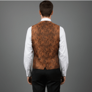 Chaleco de traje brocado naranja ocsuro rebajas (2)