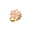 anillo dorado con piedra rosa ajustable tangara
