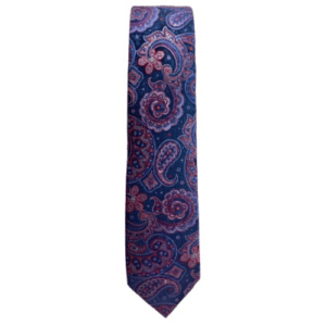 corbata azul marino de hombre con estampado cachemire (2)