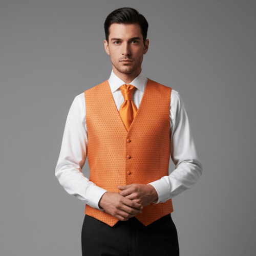 chaleco hombre ceremonia naranja (1)