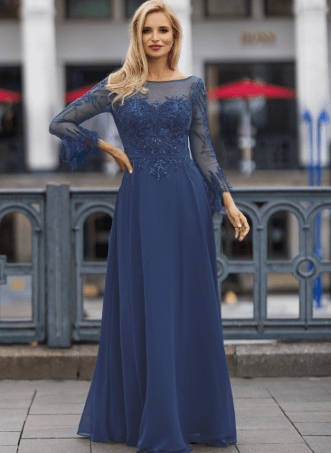 vestido largo de fiesta plumas para madrina joven