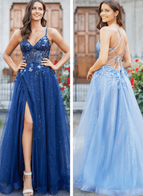 vestido largo de fiesta tul azul christian koehlert valencia pilukafashion
