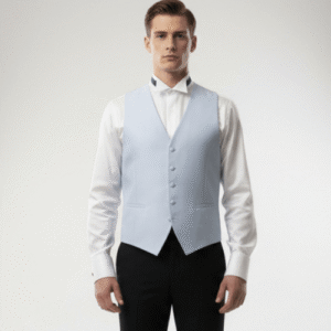 chaleco de hombre para traje en color azul claro una fila