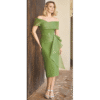 Vestido de Fiesta Midi Verde Oliva Sonia Peña – Elegancia Atemporal