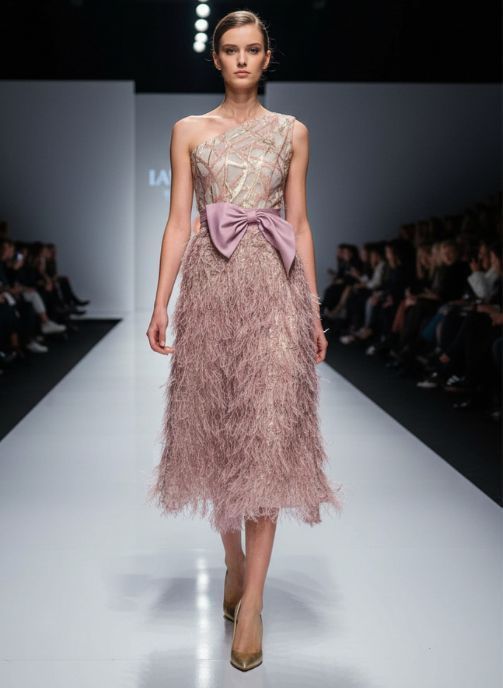 Vestido de fiesta midi para invitada de boda elegante y moderno valencia