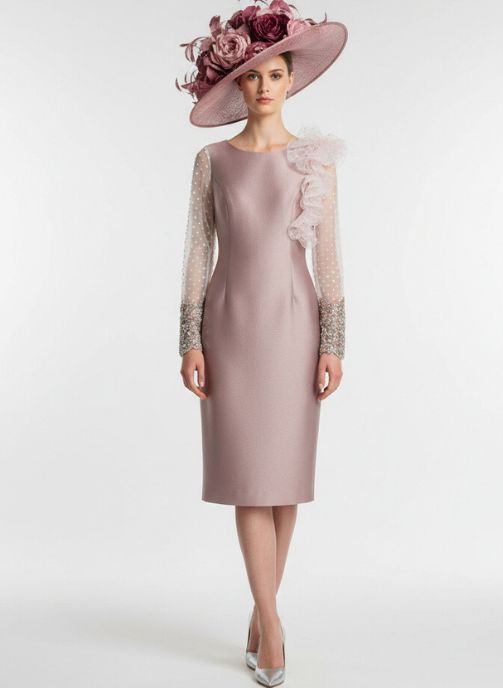 Vestido de fiesta recto para invitada boda elegante