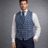 chaleco de hombre para traje azul marino cuadros azul (1)