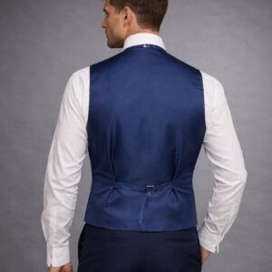 chaleco de hombre para traje azul marino cuadros azul (2)