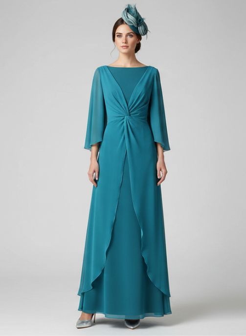 vestido largo de fiesta gasa verde mar vestidos madrina madre novia invitada boda