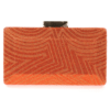 Bolso clutch de fiesta color naranja con pedrería brillante ideal para bodas y eventos
