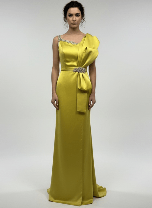 vestido de fiesta largo amarillo invitada boda valencia