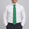 Corbata Verde Elegante Hombre con Estampado Circular – Corbata Original para Bodas y Traje Liquidación Online