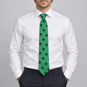 Corbata Verde Elegante Hombre con Estampado Circular – Corbata Original para Bodas y Traje Liquidación Online