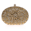 Bolso joya dorado tipo clutch con cristales y pedrería brillante para bodas y fiestas