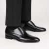 Zapato Oxford negro de piel para hombre con cordones, ideal para novio, padrino e invitado de boda