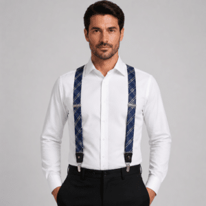 Tirantes de hombre azul marino de rombos para traje