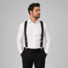 Tirantes de hombre marrón y negro para traje