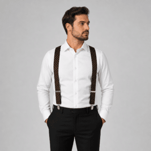 Tirantes de hombre marrón y negro para traje