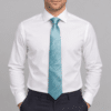 Corbata azul turquesa para hombre con textura de líneas diagonales