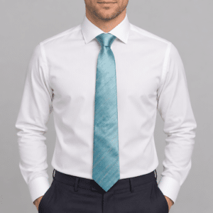 Corbata azul turquesa para hombre con textura de líneas diagonales
