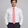 Corbata coral de lunares blancos para hombre