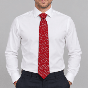 Corbata roja para hombre con estampado paisley en tonos claros