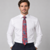 Corbata roja paisley para hombre con estampado azul y blanco
