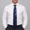Corbata azul de cuadros con rayas diagonales en tonos grises para hombre