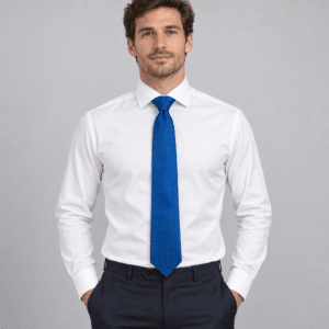 Corbata azul eléctrico para hombre con estampado